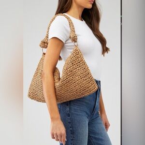 Revolve Shelly Crochet Raffia purse